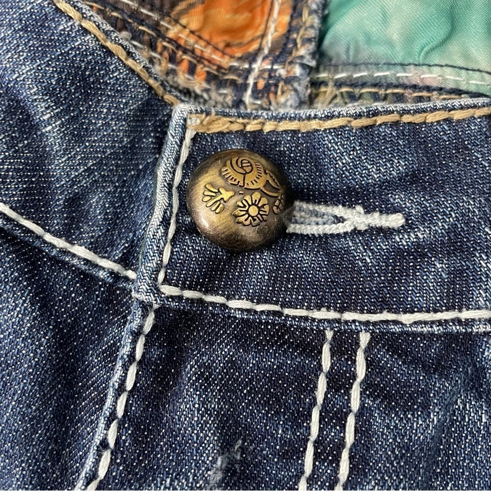 Adiktd Dark Wash Denim Jean Capris Women's Size 0 / 26 Y2K Style - Picture 3 of 10